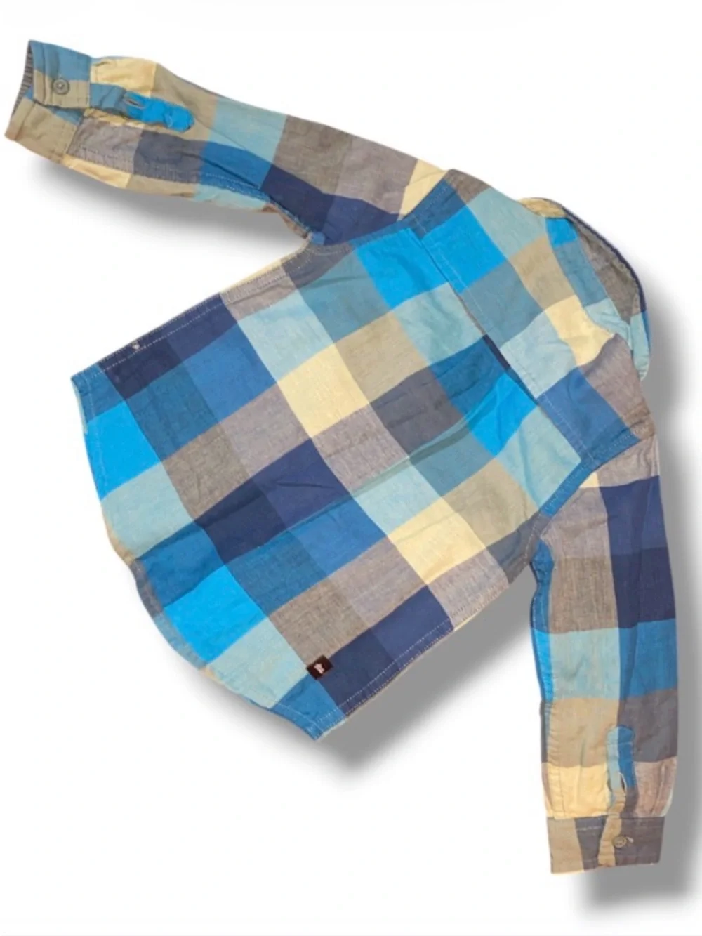 Tea Collection Blue Plaid Button-Up Shirt for Kids